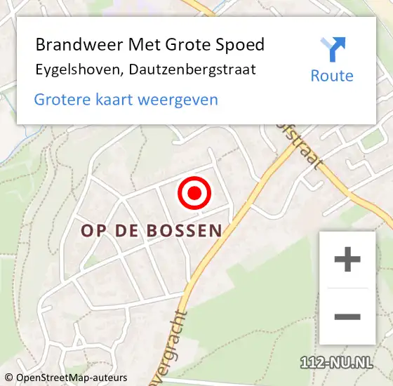 Locatie op kaart van de 112 melding: Brandweer Met Grote Spoed Naar Eygelshoven, Dautzenbergstraat op 8 maart 2023 16:45