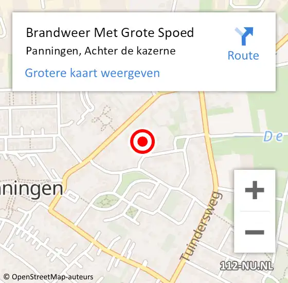 Locatie op kaart van de 112 melding: Brandweer Met Grote Spoed Naar Panningen, Achter de kazerne op 8 maart 2023 16:59