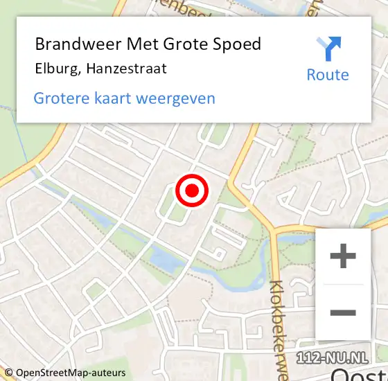 Locatie op kaart van de 112 melding: Brandweer Met Grote Spoed Naar Elburg, Hanzestraat op 8 maart 2023 17:31