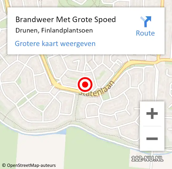 Locatie op kaart van de 112 melding: Brandweer Met Grote Spoed Naar Drunen, Finlandplantsoen op 8 maart 2023 17:33