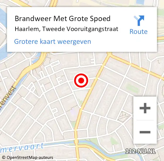 Locatie op kaart van de 112 melding: Brandweer Met Grote Spoed Naar Haarlem, Tweede Vooruitgangstraat op 8 maart 2023 17:52