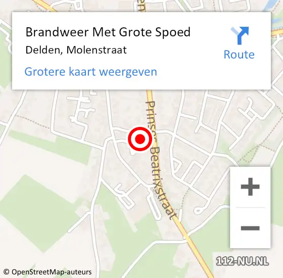 Locatie op kaart van de 112 melding: Brandweer Met Grote Spoed Naar Delden, Molenstraat op 8 maart 2023 18:07