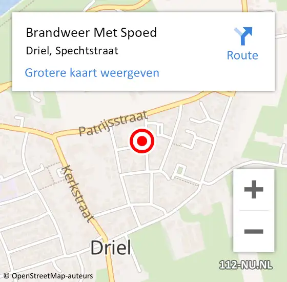 Locatie op kaart van de 112 melding: Brandweer Met Spoed Naar Driel, Spechtstraat op 8 maart 2023 18:15