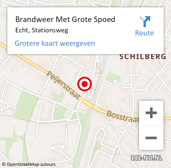 Locatie op kaart van de 112 melding: Brandweer Met Grote Spoed Naar Echt, Stationsweg op 8 maart 2023 18:16