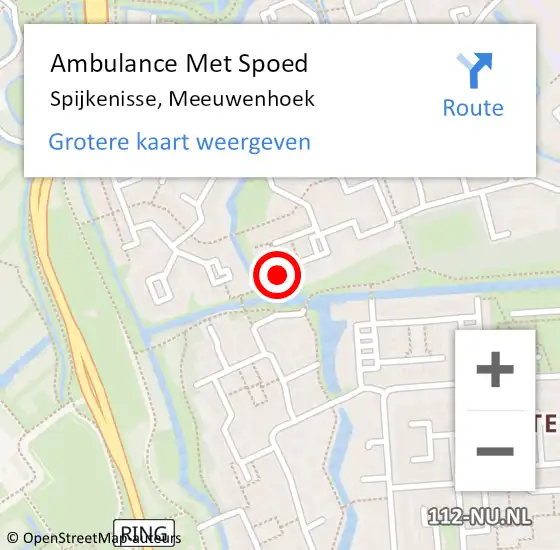 Locatie op kaart van de 112 melding: Ambulance Met Spoed Naar Spijkenisse, Meeuwenhoek op 8 maart 2023 18:19