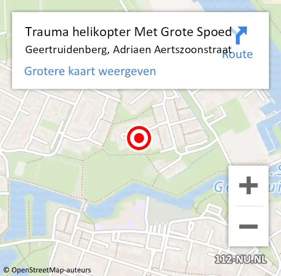 Locatie op kaart van de 112 melding: Trauma helikopter Met Grote Spoed Naar Geertruidenberg, Adriaen Aertszoonstraat op 8 maart 2023 18:31