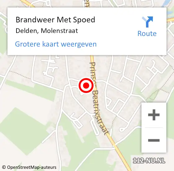Locatie op kaart van de 112 melding: Brandweer Met Spoed Naar Delden, Molenstraat op 8 maart 2023 19:35