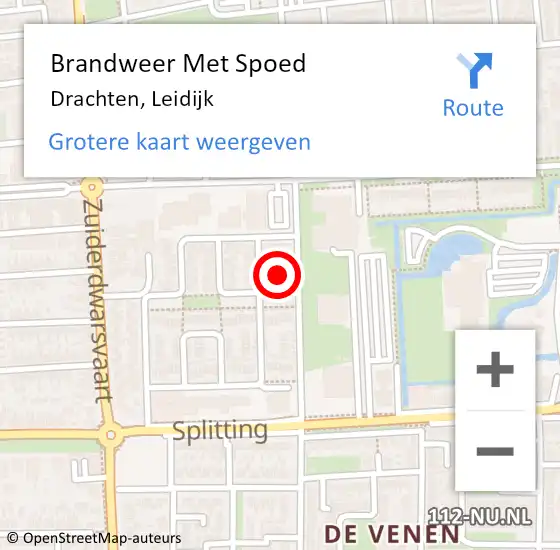 Locatie op kaart van de 112 melding: Brandweer Met Spoed Naar Drachten, Leidijk op 8 maart 2023 19:55