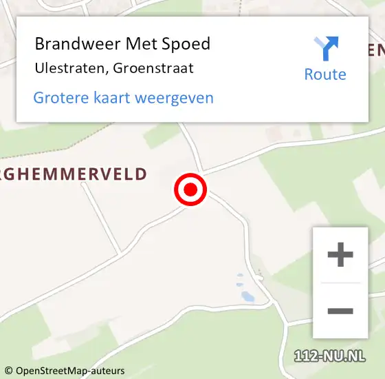 Locatie op kaart van de 112 melding: Brandweer Met Spoed Naar Ulestraten, Groenstraat op 8 maart 2023 21:20
