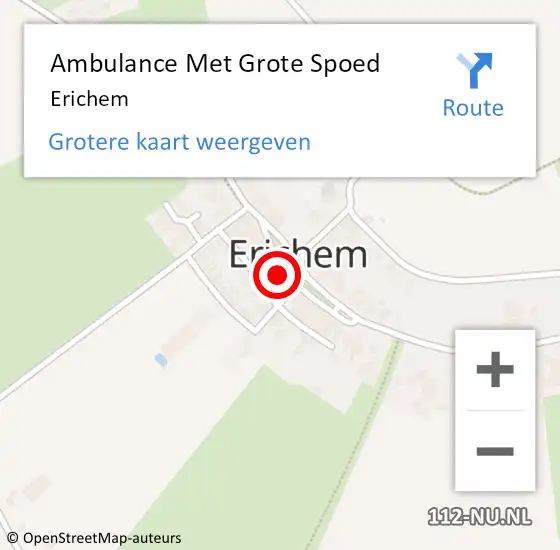 Locatie op kaart van de 112 melding: Ambulance Met Grote Spoed Naar Erichem op 8 maart 2023 21:29