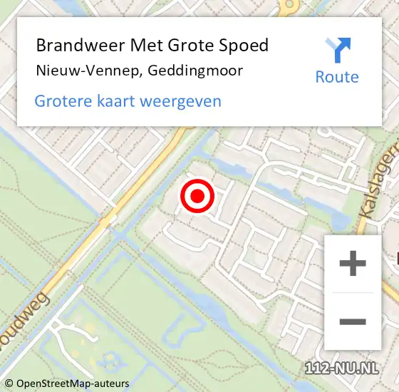 Locatie op kaart van de 112 melding: Brandweer Met Grote Spoed Naar Nieuw-Vennep, Geddingmoor op 8 maart 2023 21:59