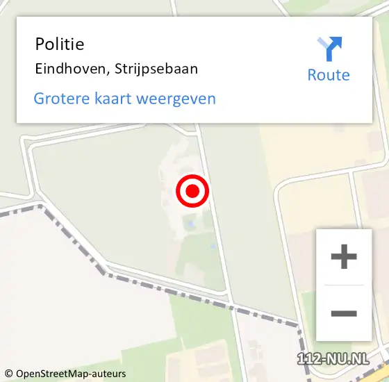 Locatie op kaart van de 112 melding: Politie Eindhoven, Strijpsebaan op 8 maart 2023 22:51