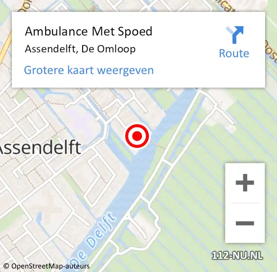 Locatie op kaart van de 112 melding: Ambulance Met Spoed Naar Assendelft, De Omloop op 9 maart 2023 00:12