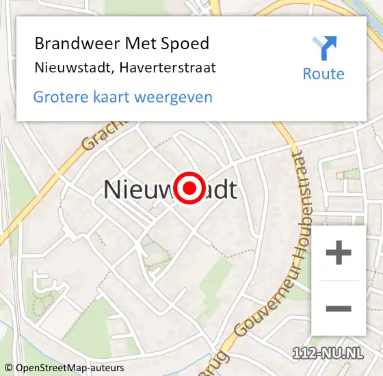 Locatie op kaart van de 112 melding: Brandweer Met Spoed Naar Nieuwstadt, Haverterstraat op 9 maart 2023 00:14