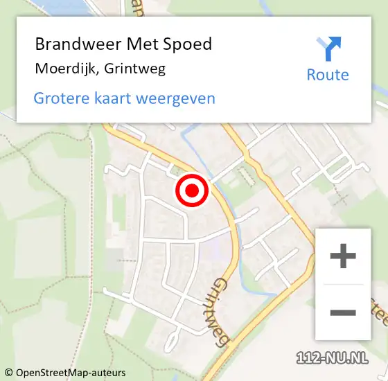 Locatie op kaart van de 112 melding: Brandweer Met Spoed Naar Moerdijk, Grintweg op 9 maart 2023 01:09