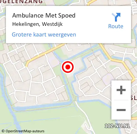 Locatie op kaart van de 112 melding: Ambulance Met Spoed Naar Hekelingen, Westdijk op 9 maart 2023 01:32