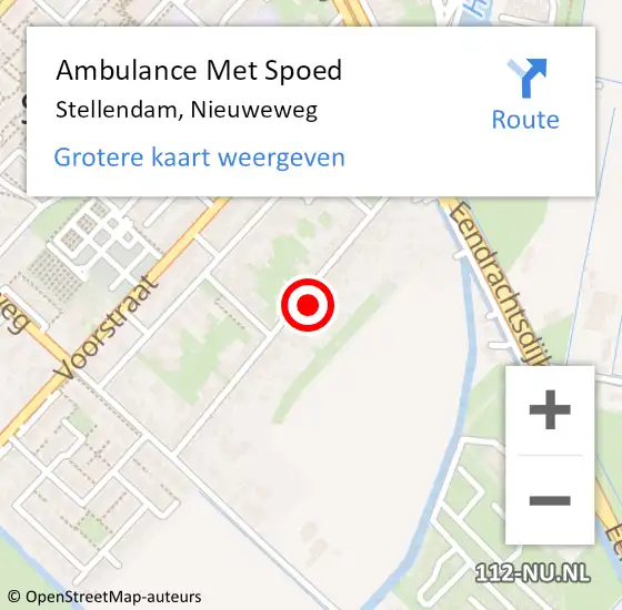 Locatie op kaart van de 112 melding: Ambulance Met Spoed Naar Stellendam, Nieuweweg op 9 maart 2023 01:36