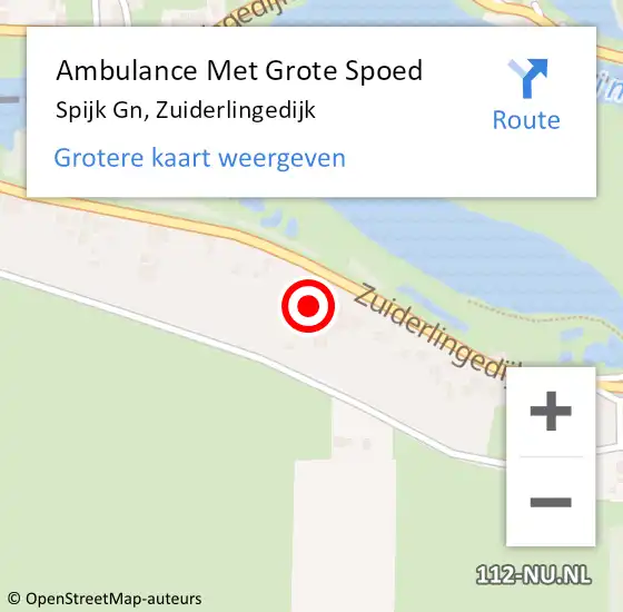 Locatie op kaart van de 112 melding: Ambulance Met Grote Spoed Naar Spijk Gn, Zuiderlingedijk op 9 maart 2023 01:51