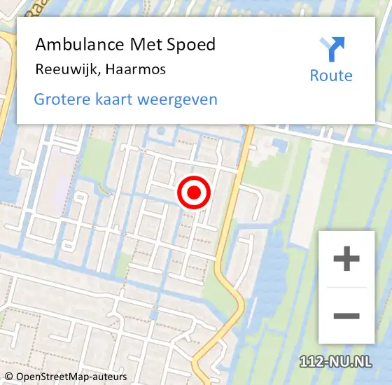 Locatie op kaart van de 112 melding: Ambulance Met Spoed Naar Reeuwijk, Haarmos op 9 maart 2023 04:04