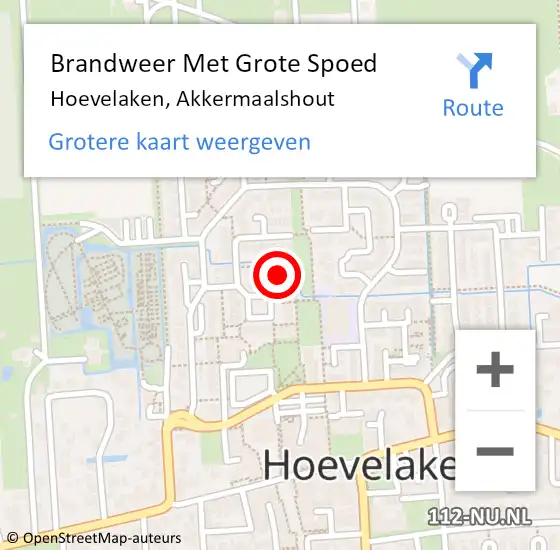 Locatie op kaart van de 112 melding: Brandweer Met Grote Spoed Naar Hoevelaken, Akkermaalshout op 9 maart 2023 07:19