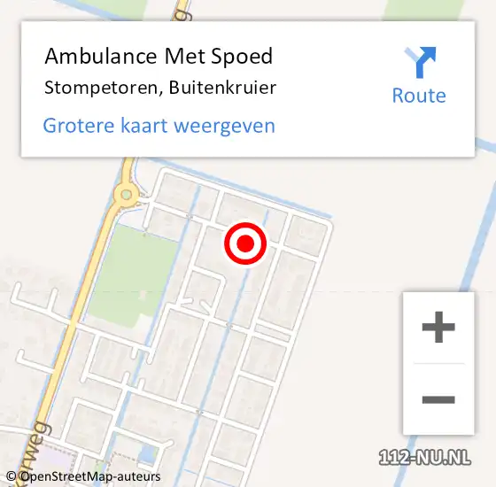 Locatie op kaart van de 112 melding: Ambulance Met Spoed Naar Stompetoren, Buitenkruier op 9 maart 2023 07:41