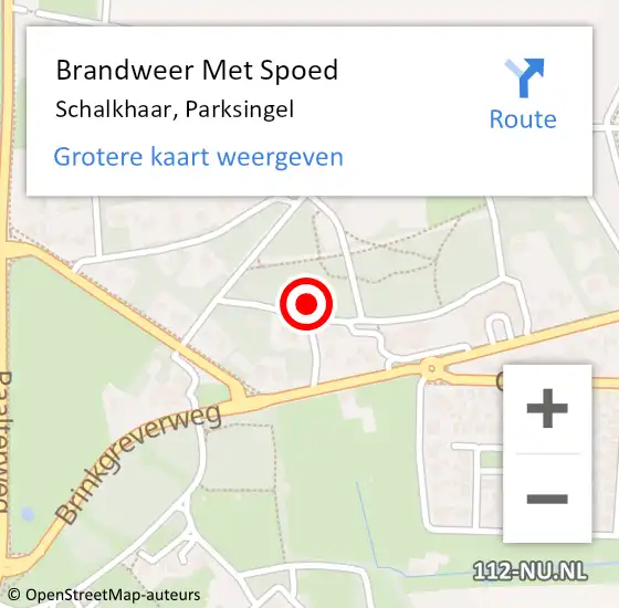 Locatie op kaart van de 112 melding: Brandweer Met Spoed Naar Schalkhaar, Parksingel op 9 maart 2023 08:01