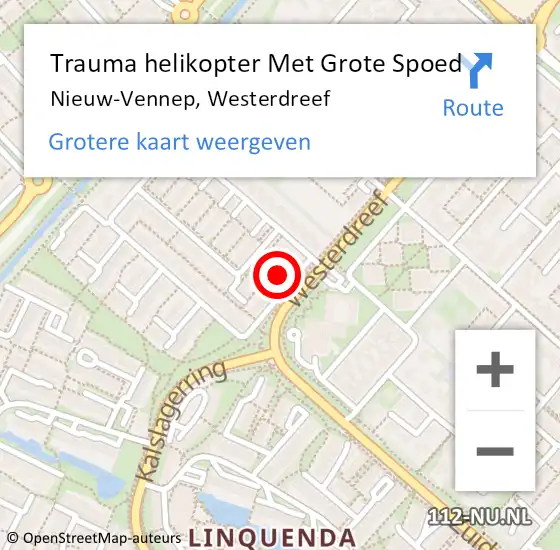 Locatie op kaart van de 112 melding: Trauma helikopter Met Grote Spoed Naar Nieuw-Vennep, Westerdreef op 9 maart 2023 08:20