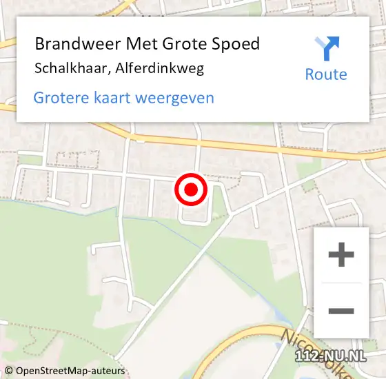 Locatie op kaart van de 112 melding: Brandweer Met Grote Spoed Naar Schalkhaar, Alferdinkweg op 9 maart 2023 09:31