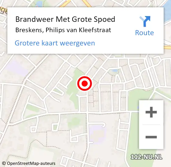 Locatie op kaart van de 112 melding: Brandweer Met Grote Spoed Naar Breskens, Philips van Kleefstraat op 9 maart 2023 09:34