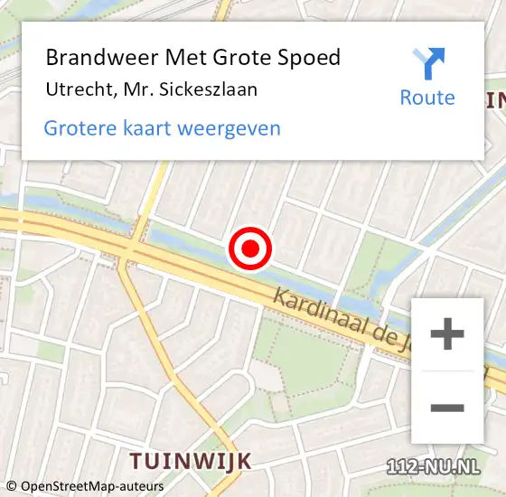 Locatie op kaart van de 112 melding: Brandweer Met Grote Spoed Naar Utrecht, Mr. Sickeszlaan op 9 maart 2023 10:06