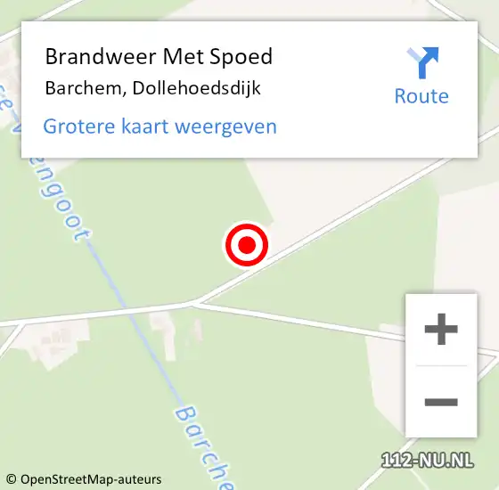Locatie op kaart van de 112 melding: Brandweer Met Spoed Naar Barchem, Dollehoedsdijk op 9 maart 2023 10:17