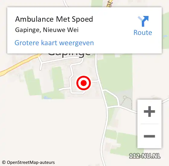 Locatie op kaart van de 112 melding: Ambulance Met Spoed Naar Gapinge, Nieuwe Wei op 18 augustus 2014 10:58