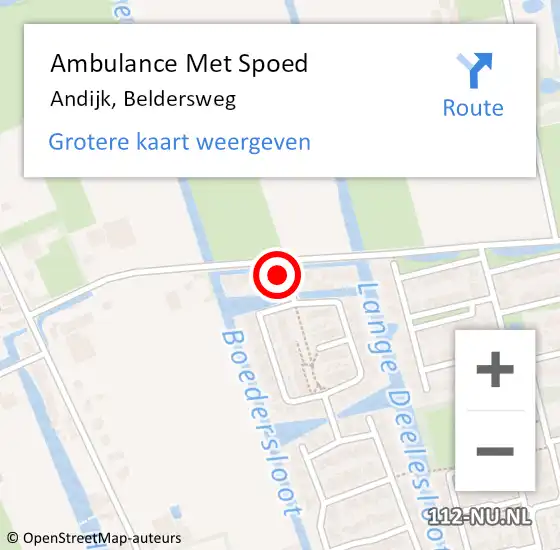 Locatie op kaart van de 112 melding: Ambulance Met Spoed Naar Andijk, Beldersweg op 9 maart 2023 10:57