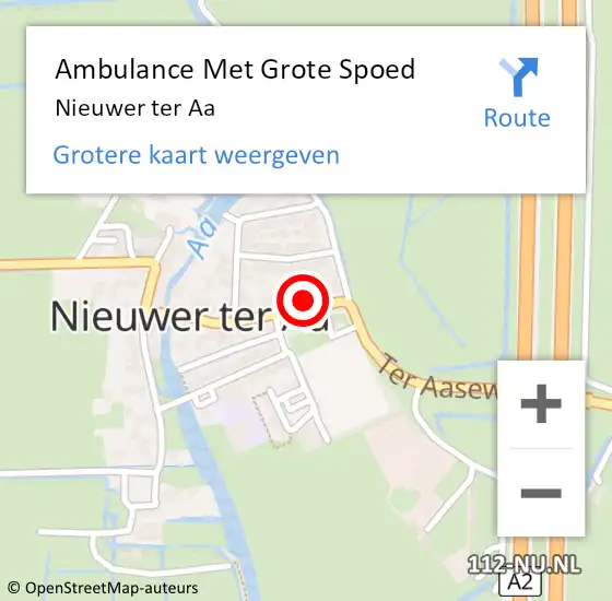 Locatie op kaart van de 112 melding: Ambulance Met Grote Spoed Naar Nieuwer ter Aa op 9 maart 2023 11:10