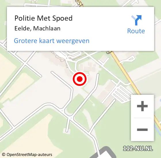 Locatie op kaart van de 112 melding: Politie Met Spoed Naar Eelde, Machlaan op 9 maart 2023 11:20