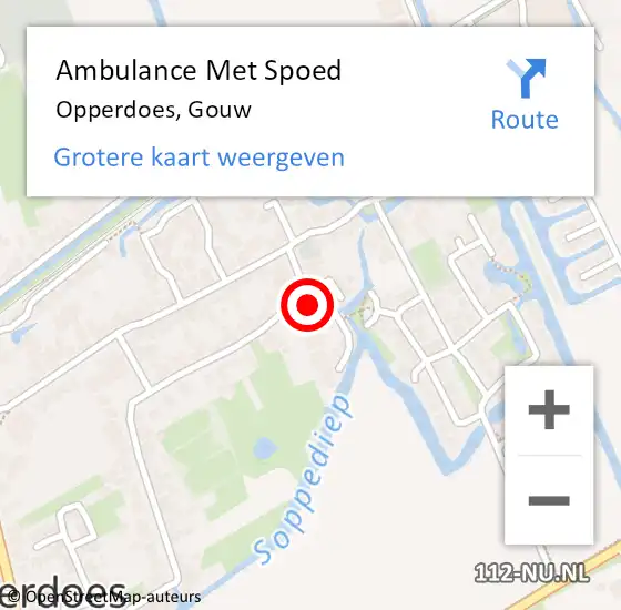 Locatie op kaart van de 112 melding: Ambulance Met Spoed Naar Opperdoes, Gouw op 9 maart 2023 12:00