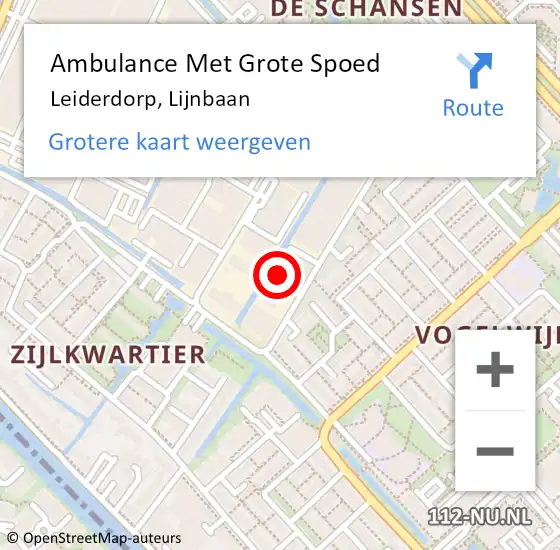 Locatie op kaart van de 112 melding: Ambulance Met Grote Spoed Naar Leiderdorp, Lijnbaan op 9 maart 2023 14:01