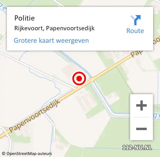 Locatie op kaart van de 112 melding: Politie Rijkevoort, Papenvoortsedijk op 9 maart 2023 14:50