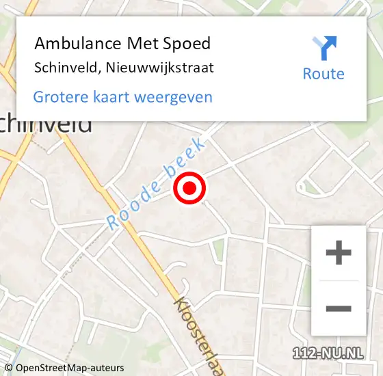 Locatie op kaart van de 112 melding: Ambulance Met Spoed Naar Schinveld, Nieuwwijkstraat op 18 augustus 2014 11:34