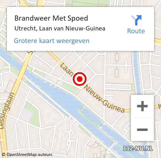 Locatie op kaart van de 112 melding: Brandweer Met Spoed Naar Utrecht, Laan van Nieuw-Guinea op 9 maart 2023 15:00