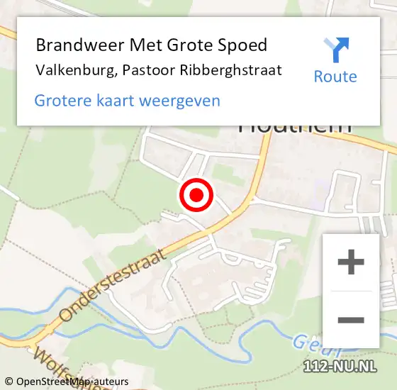 Locatie op kaart van de 112 melding: Brandweer Met Grote Spoed Naar Valkenburg, Pastoor Ribberghstraat op 9 maart 2023 15:04