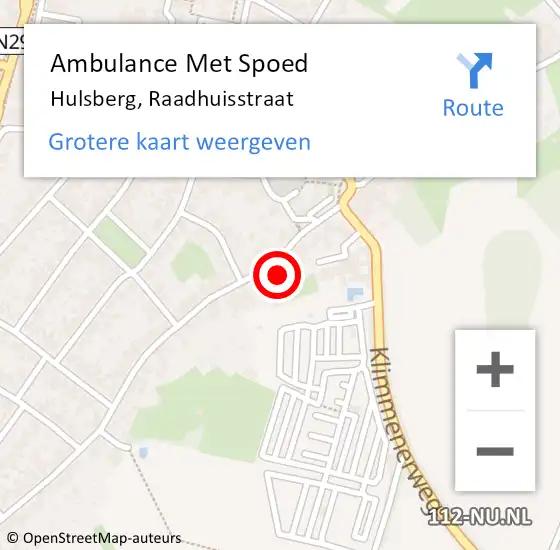 Locatie op kaart van de 112 melding: Ambulance Met Spoed Naar Hulsberg, Raadhuisstraat op 11 oktober 2013 20:41