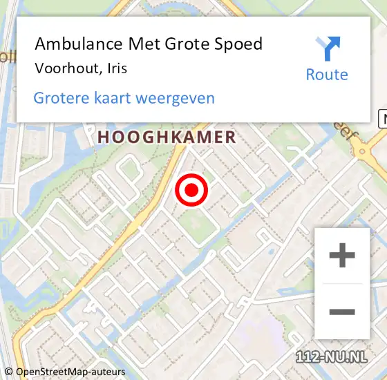 Locatie op kaart van de 112 melding: Ambulance Met Grote Spoed Naar Voorhout, Iris op 9 maart 2023 15:25