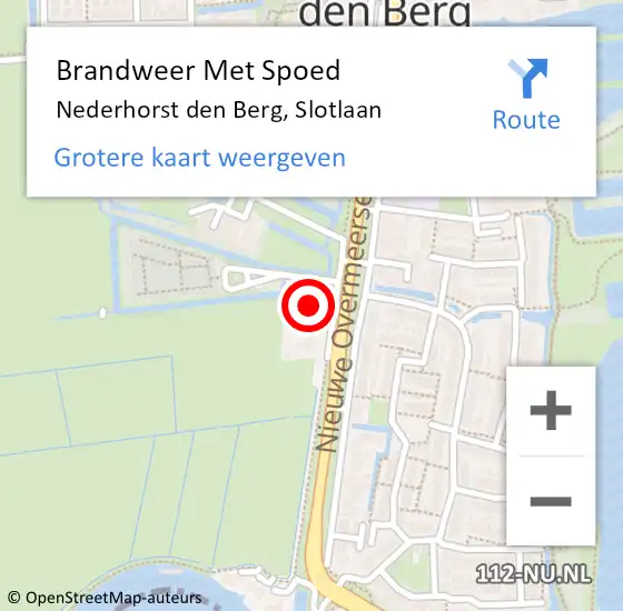 Locatie op kaart van de 112 melding: Brandweer Met Spoed Naar Nederhorst den Berg, Slotlaan op 9 maart 2023 16:17