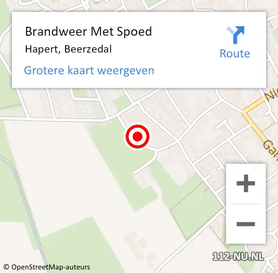 Locatie op kaart van de 112 melding: Brandweer Met Spoed Naar Hapert, Beerzedal op 9 maart 2023 16:42