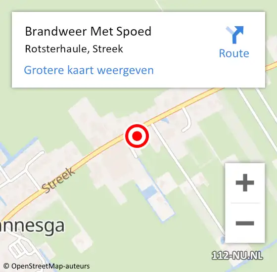 Locatie op kaart van de 112 melding: Brandweer Met Spoed Naar Rotsterhaule, Streek op 9 maart 2023 16:51