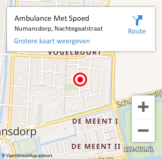 Locatie op kaart van de 112 melding: Ambulance Met Spoed Naar Numansdorp, Nachtegaalstraat op 9 maart 2023 17:14