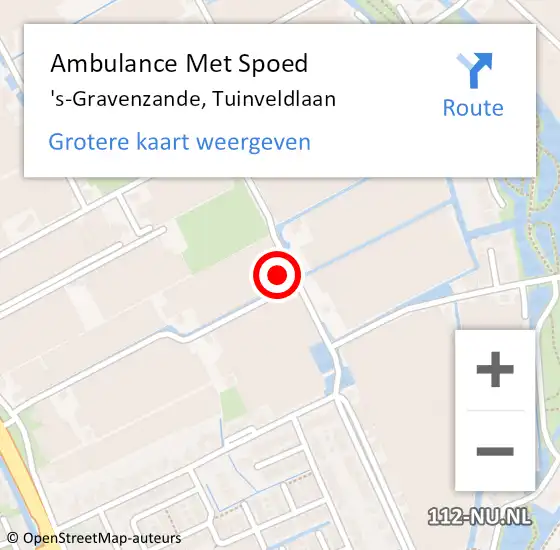 Locatie op kaart van de 112 melding: Ambulance Met Spoed Naar 's-Gravenzande, Tuinveldlaan op 9 maart 2023 17:43