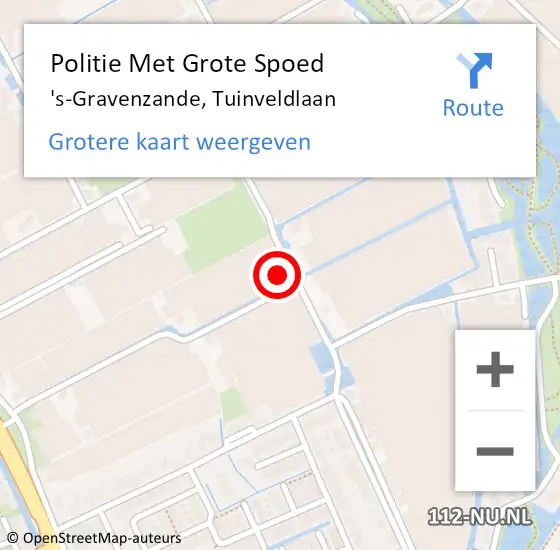 Locatie op kaart van de 112 melding: Politie Met Grote Spoed Naar 's-Gravenzande, Tuinveldlaan op 9 maart 2023 17:44