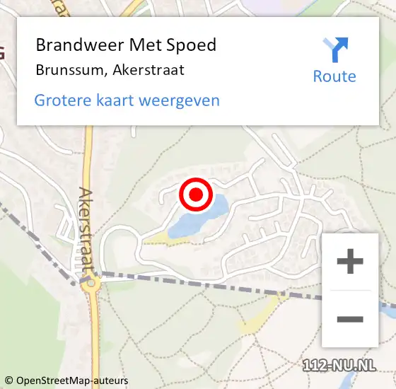 Locatie op kaart van de 112 melding: Brandweer Met Spoed Naar Brunssum, Akerstraat op 9 maart 2023 17:52